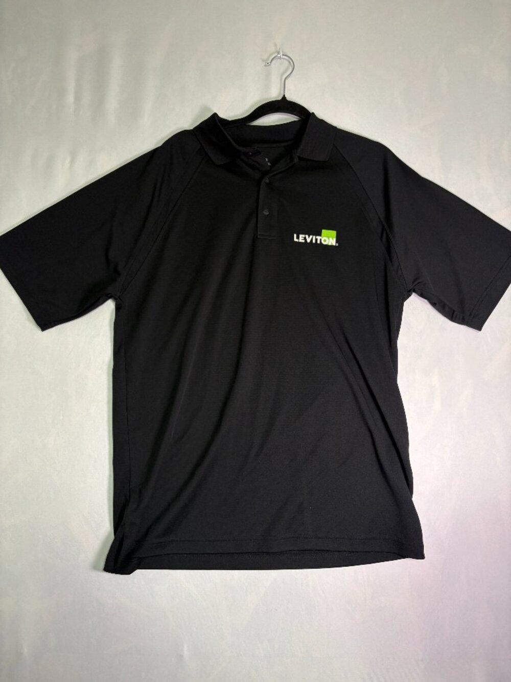 Extreme ePerformance Leviton Logo Black Performance Polo Shirt Large